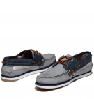 Chaussures Bateau Homme Timberland Atlantis Break Boat - Gris et bleu nubuck