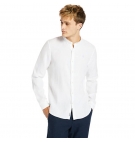 Chemise Homme Timberland LS Mill River Linen Korean Collar - Coupe Slim